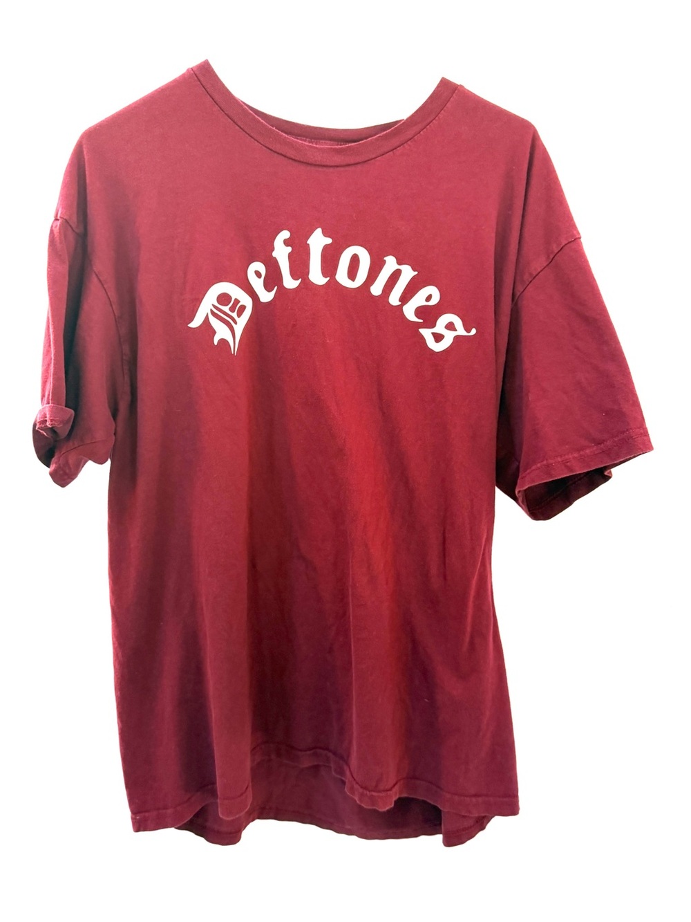 Deftones Band Tee in Deep Wine Red